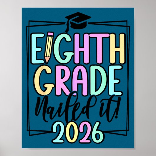 8e klas 2026 afstudeerplechtigheid middelbare scho poster (Voorkant)
