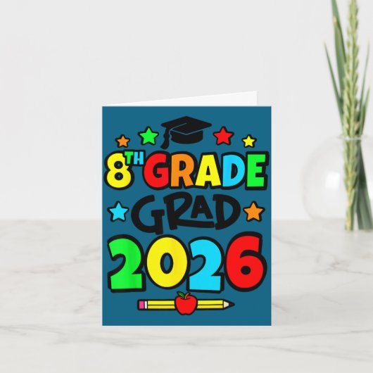 8e klas afgestudeerd 2026 achtste klas afstuderen kaart (Voorkant)