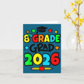 8e klas afgestudeerd 2026 achtste klas afstuderen kaart (Gele Bloem)