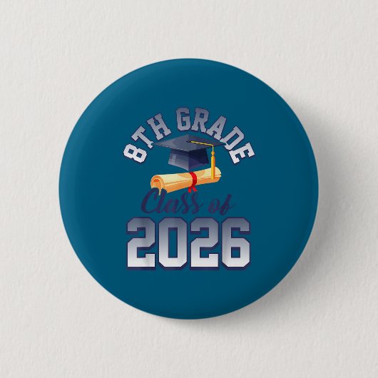 8e klas afstudeerklas 2026 ronde button 5,7 cm (Voorkant)
