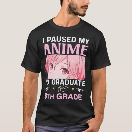 8e klas Afstuderen Anime 2024 Afstuderen Midden SC T-shirt (Voorkant)