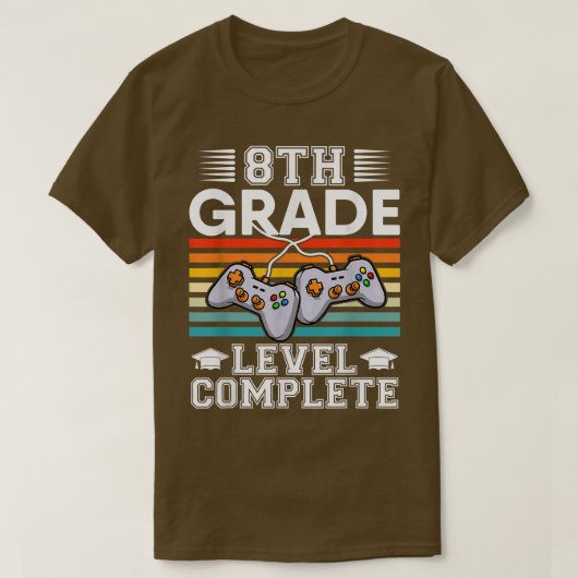 8e klas afstuderen haar hem gamer student video G T-shirt (Design voorkant)