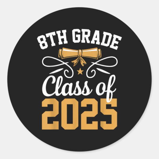 8e klas CL van 2025 Afstuderen Student School Grad Ronde Sticker (Voorkant)