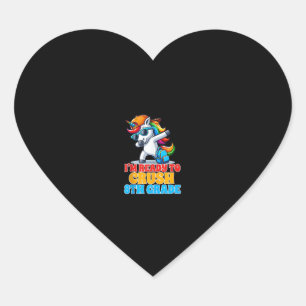 8e klas Dabbing Eenhoorn Ik ben klaar om de achtst Hart Sticker
