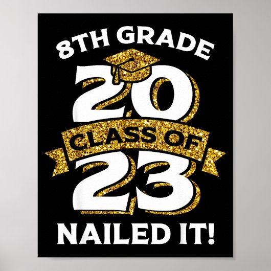 8e klas klas van 2023 nailed i poster (Voorkant)