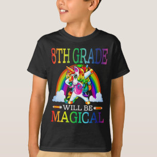 8e klas magische eenhoorn eerste dag van school me t-shirt