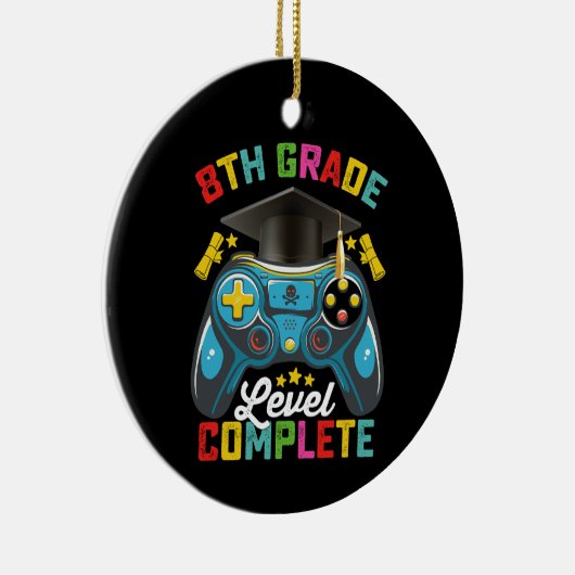 8e klas niveau Complete Afstuderen Gaming Gamer Keramisch Ornament (Rechts)