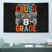 8e klas niveau ontgrendeld spel op terug naar scho spandoek (Beurs)