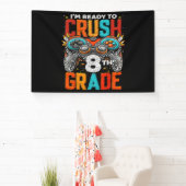8e klas niveau ontgrendeld spel op terug naar scho spandoek (Insitu)