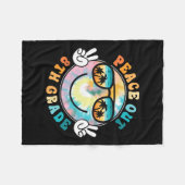 8e klas Peace Out School 2024 Laatste schooldag Fleece Deken (Voorkant (Horizontaal))