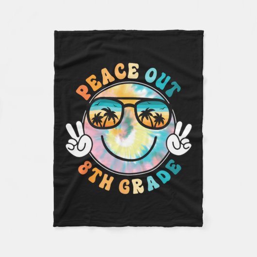 8e klas Peace Out School 2024 Laatste schooldag Fleece Deken (Voorkant)