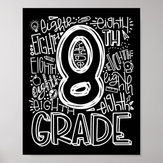 8e klas typografie team achtste klas terug naar sc poster (Voorkant)
