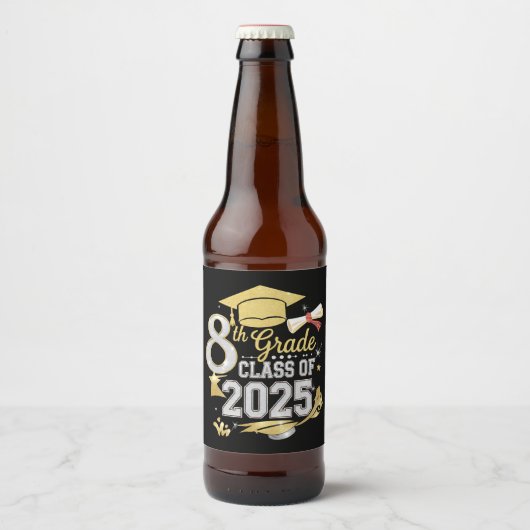 8e klas van 2025 Afstuderen Afstuderen Bier Etiket (Voorkant)