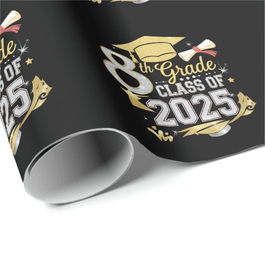 8e klas van 2025 Afstuderen Afstuderen Cadeaupapier (Rol Hoek)