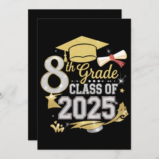 8e klas van 2025 Afstuderen Afstuderen Kaart (Voorkant / Achterkant)