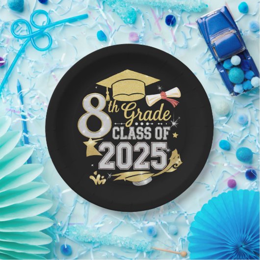 8e klas van 2025 Afstuderen Afstuderen Papieren Bordje (Feest)