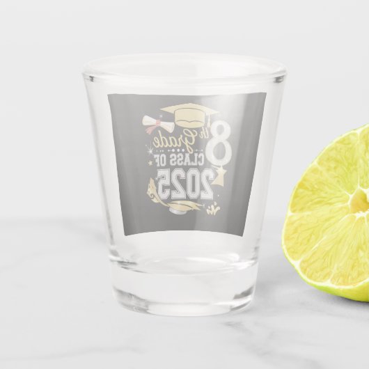 8e klas van 2025 Afstuderen Afstuderen Shot Glas (Achterkant)