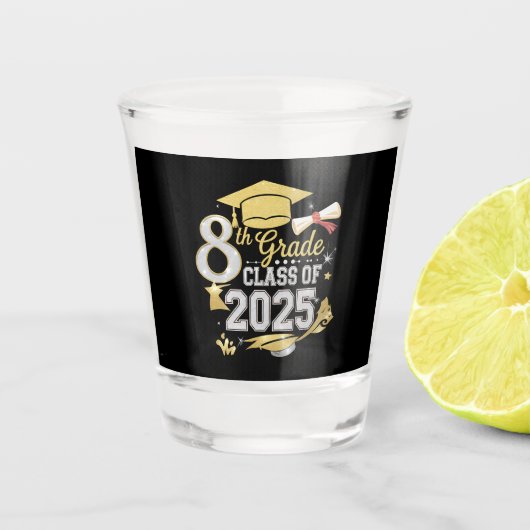 8e klas van 2025 Afstuderen Afstuderen Shot Glas (Voorkant)