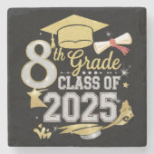 8e klas van 2025 Afstuderen Afstuderen Stenen Onderzetter (Voorkant)