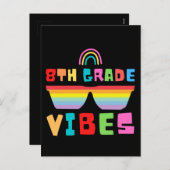 8e klas Vibes Terug naar schoolleraar & -student Feestdagenkaart (Voorkant / Achterkant)