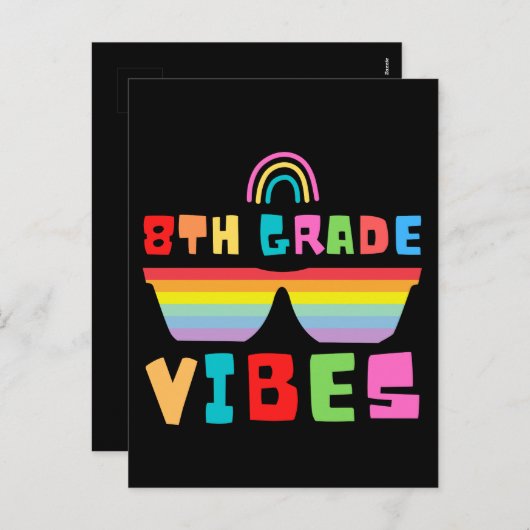 8e klas Vibes Terug naar schoolleraar & -student Feestdagenkaart (Voorkant / Achterkant)