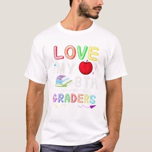 8e klassers T-shirt Grappig 8e klas (Voorkant)