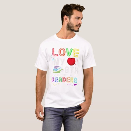 8e klassers T-shirt Grappig 8e klas (Voorkant volledig)