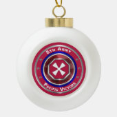 8e Leger Gepersonaliseerd Keepslag Keramische Bal Ornament (Voorkant)