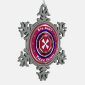 8e Leger Gepersonaliseerd Keepslag Tin Sneeuwvlok Ornament (Links)