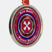 8e Leger Gepersonaliseerd kerstkerst Metalen Ornament (Rechts)