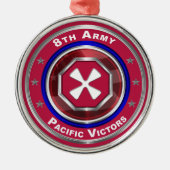 8e Leger Gepersonaliseerd kerstkerst Metalen Ornament (Voorkant)