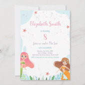 8e Mermaid Verjaardag Uitnodiging (Voorkant)