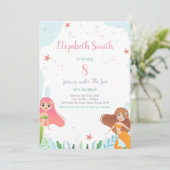 8e Mermaid Verjaardag Uitnodiging (Staand voorkant)