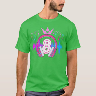 8e muziek verjaardagsfeestje acht jaar oude muzika t-shirt