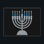 8e nacht van Hanukkah Glitter Briefkaart<br><div class="desc">Hanukkah 2022 begint in de avond van zondag 18 december en eindigt in de avond van maandag 26 december</div>