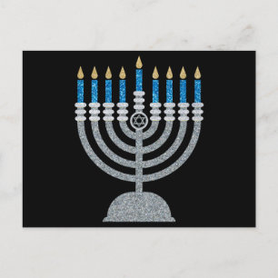 8e nacht van Hanukkah Glitter Briefkaart