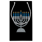8e nacht van Hanukkah Glitter Klein Cadeauzakje (Achterkant)
