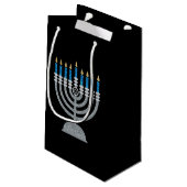 8e nacht van Hanukkah Glitter Klein Cadeauzakje (Achterkant Gekanteld)