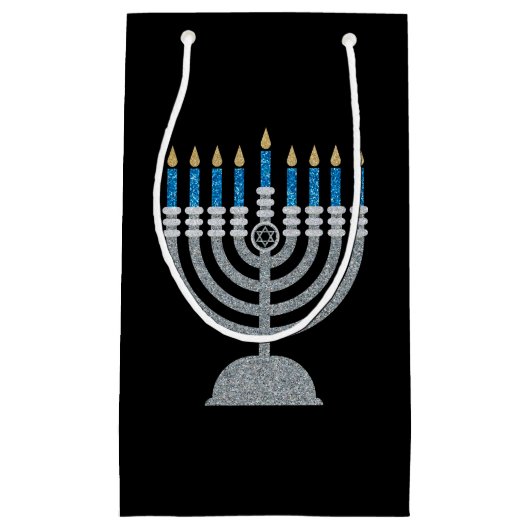 8e nacht van Hanukkah Glitter Klein Cadeauzakje (Voorkant)