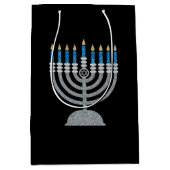 8e nacht van Hanukkah Glitter Medium Cadeauzakje (Voorkant)