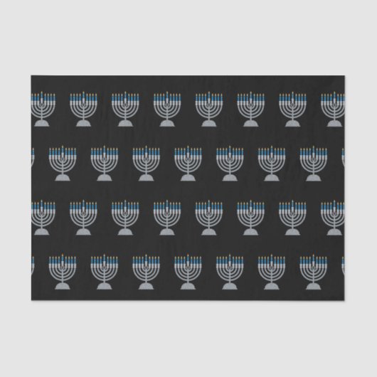 8e nacht van Hanukkah Glitter Tissuepapier (Voorkant)