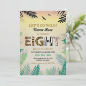 8e Oerwoud acht dagen geleden Safari ZOO Invite Kaart (Staand voorkant)