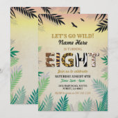 8e Oerwoud acht dagen geleden Safari ZOO Invite Kaart (Voorkant / Achterkant)