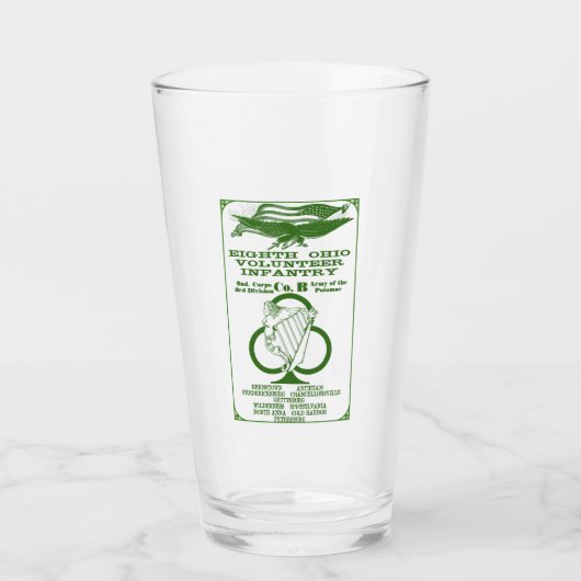 8e Ohio bierglas Glas (Voorkant)