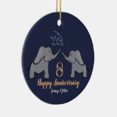 8e olifantenpaar bij de brons - bruiloft keramisch ornament (Rechts)