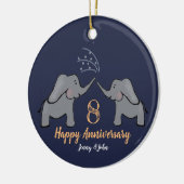 8e olifantenpaar bij de brons - bruiloft keramisch ornament (Links)