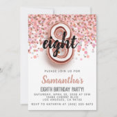 8e Roos Gold Birthday Kaart (Voorkant)