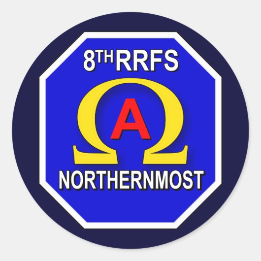 8e RRFS 1s Ronde Sticker (Voorkant)