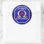 8e RRFS 1s Ronde Sticker (Tas)