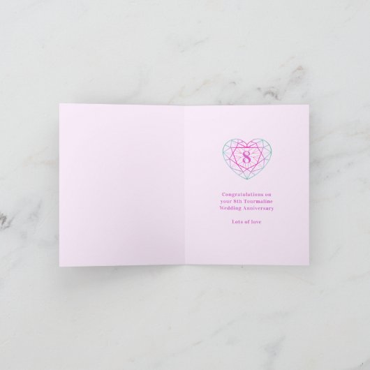 8e trouwdag 8 jaar liefdeskaart kaart (Binnen)